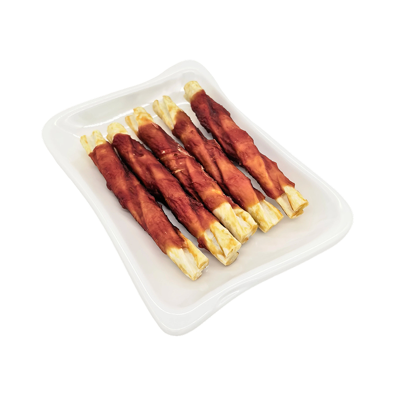 오리로 감싼 콜라겐 꼬인 막대기