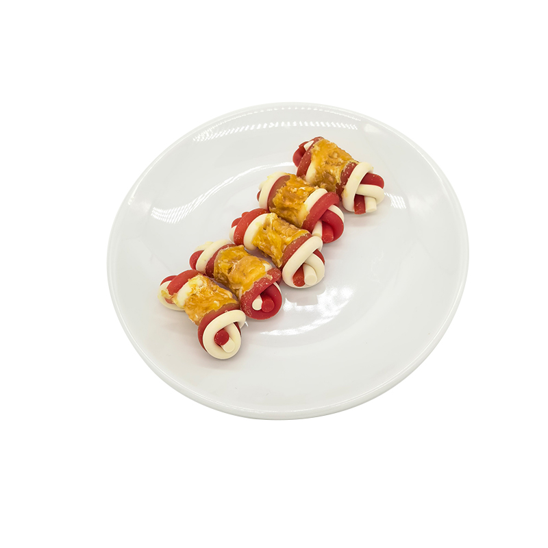 2.5-3인치 뼈로 감싼 닭고기 치아 세척 개 간식의 5가지 맛