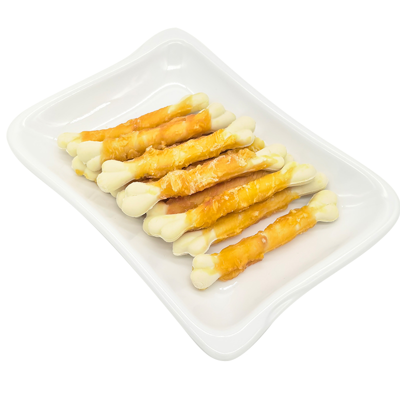 우유맛 8.5cm 뼈 모양 치킨롤 강아지 간식