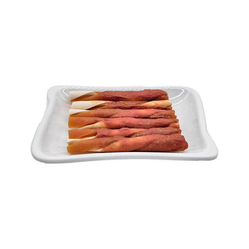 Two-Color Duck Paste Butterfly-Shaped Rolled Dog Treat Stick